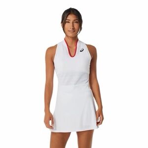 ASICS women’s Match Dress White Dress with Red Accents size M
